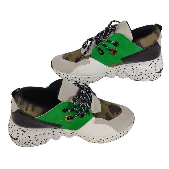 La Sheelah Camo Colorblock 2.5" Wedge Heel Shoes Sneakers Women's 8 Animal Print - Picture 7 of 9